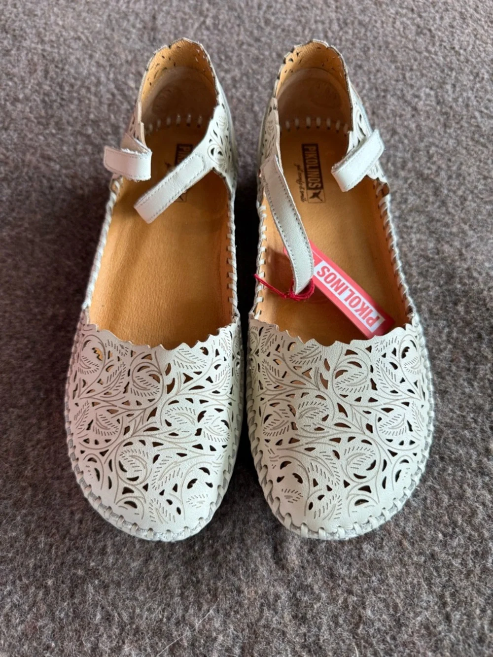 Pikolinos White Cutout Mary Jane Shoes - Picture 1 of 4